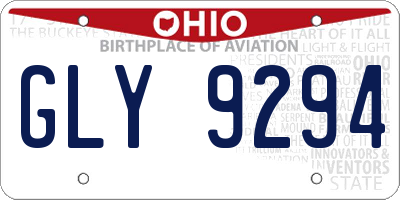 OH license plate GLY9294