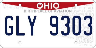 OH license plate GLY9303