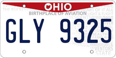 OH license plate GLY9325