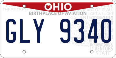 OH license plate GLY9340