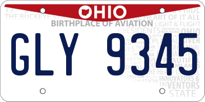 OH license plate GLY9345