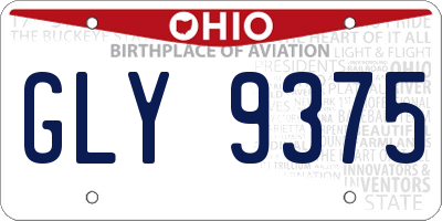 OH license plate GLY9375