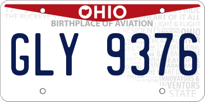 OH license plate GLY9376
