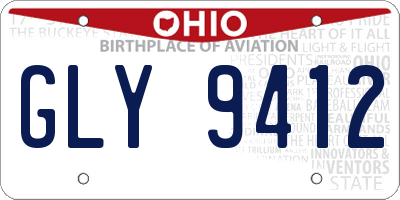 OH license plate GLY9412