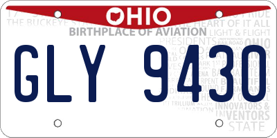 OH license plate GLY9430