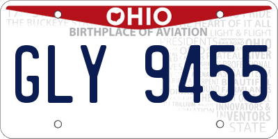 OH license plate GLY9455