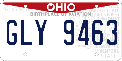 OH license plate GLY9463