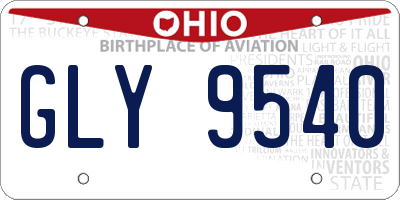 OH license plate GLY9540
