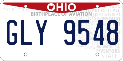 OH license plate GLY9548