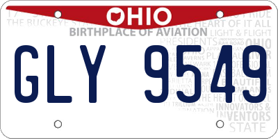 OH license plate GLY9549
