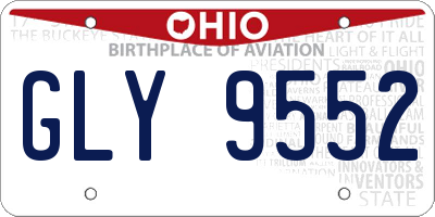 OH license plate GLY9552