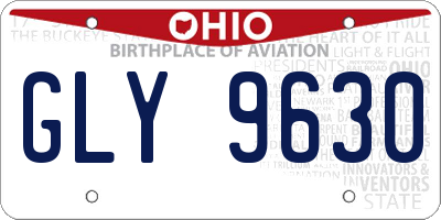 OH license plate GLY9630