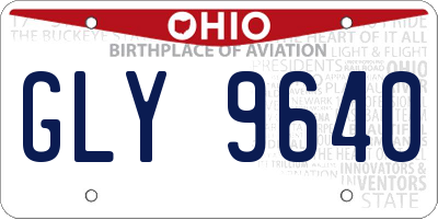 OH license plate GLY9640