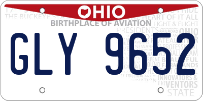 OH license plate GLY9652