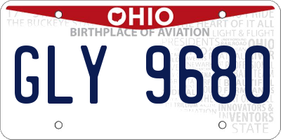 OH license plate GLY9680