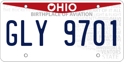 OH license plate GLY9701