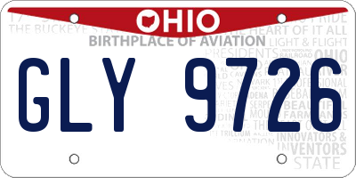 OH license plate GLY9726