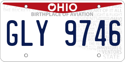 OH license plate GLY9746