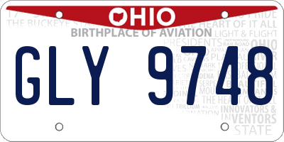 OH license plate GLY9748