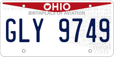 OH license plate GLY9749