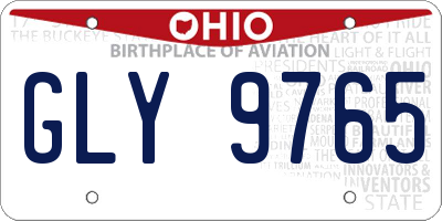 OH license plate GLY9765