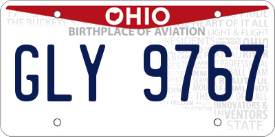 OH license plate GLY9767