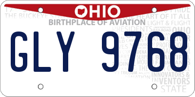 OH license plate GLY9768