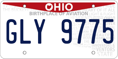 OH license plate GLY9775