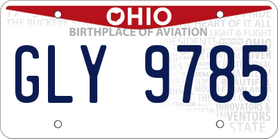 OH license plate GLY9785