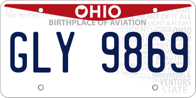 OH license plate GLY9869