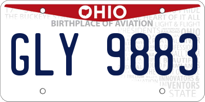 OH license plate GLY9883