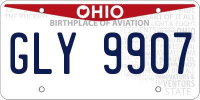 OH license plate GLY9907