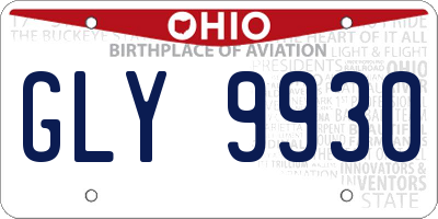 OH license plate GLY9930
