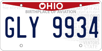 OH license plate GLY9934