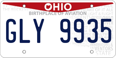 OH license plate GLY9935