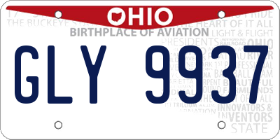 OH license plate GLY9937