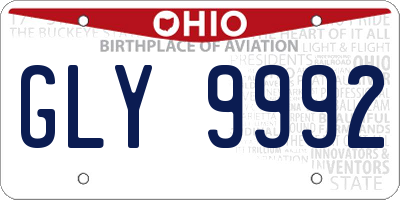 OH license plate GLY9992
