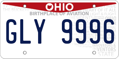 OH license plate GLY9996