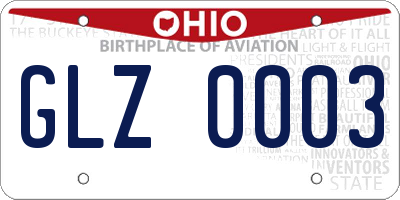 OH license plate GLZ0003