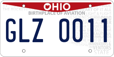 OH license plate GLZ0011