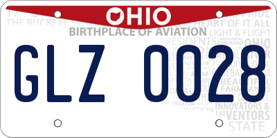 OH license plate GLZ0028