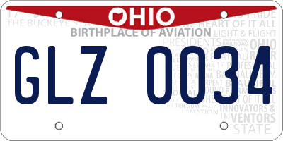 OH license plate GLZ0034