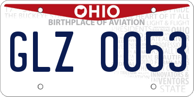 OH license plate GLZ0053