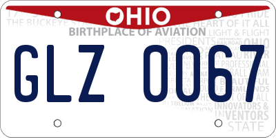OH license plate GLZ0067
