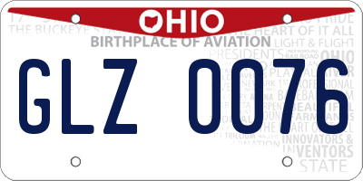 OH license plate GLZ0076