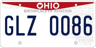 OH license plate GLZ0086
