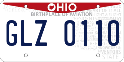 OH license plate GLZ0110