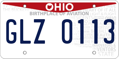OH license plate GLZ0113