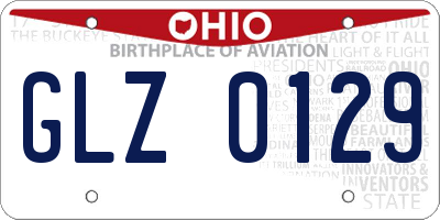 OH license plate GLZ0129