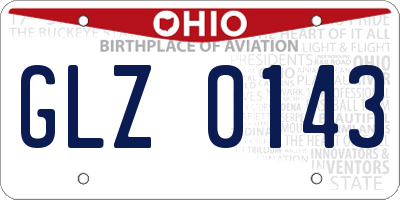 OH license plate GLZ0143